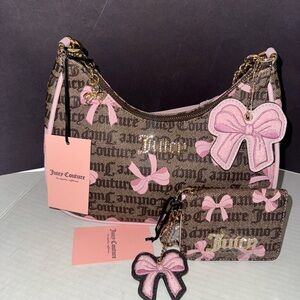 Juicy Couture simply sweet coho bag brown and pink set with card wallet BNWT ..